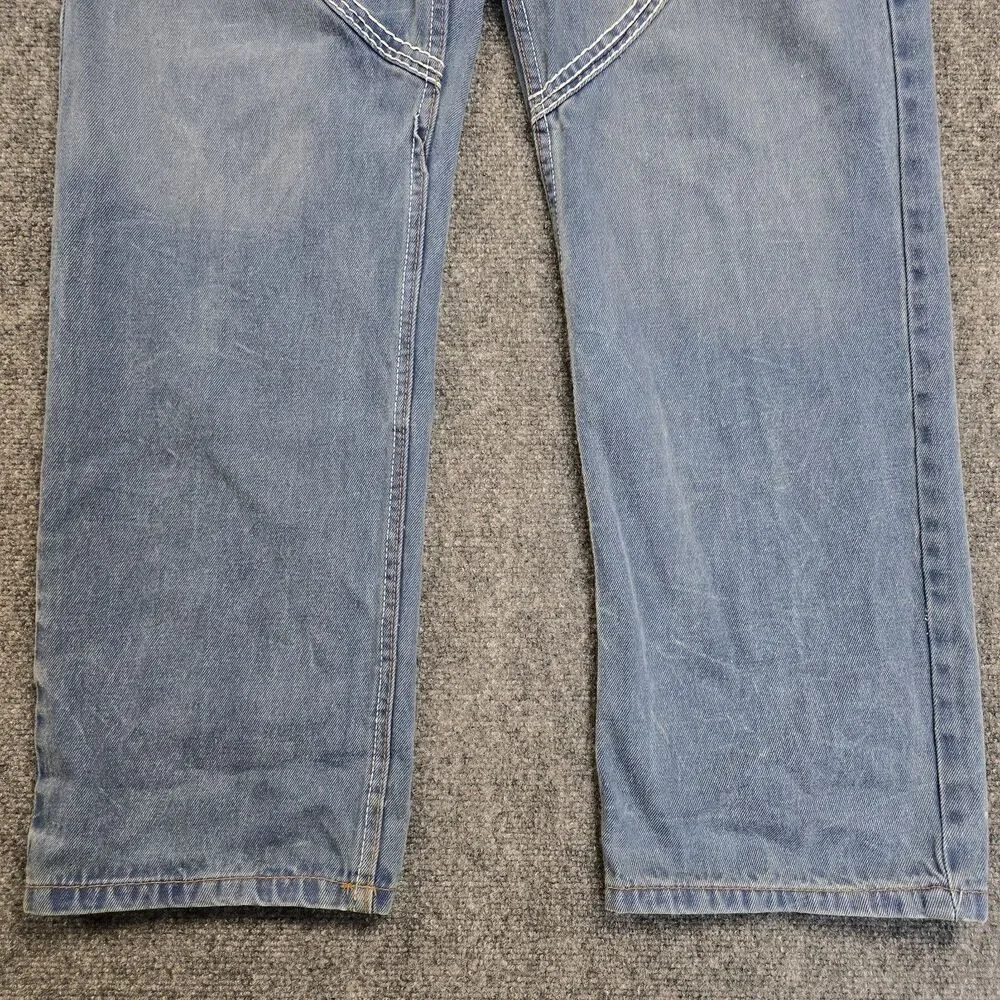 Vintage Y2K Red Ape Baggy Skater Grunge Jeans Embroidered Mens Size 38x32